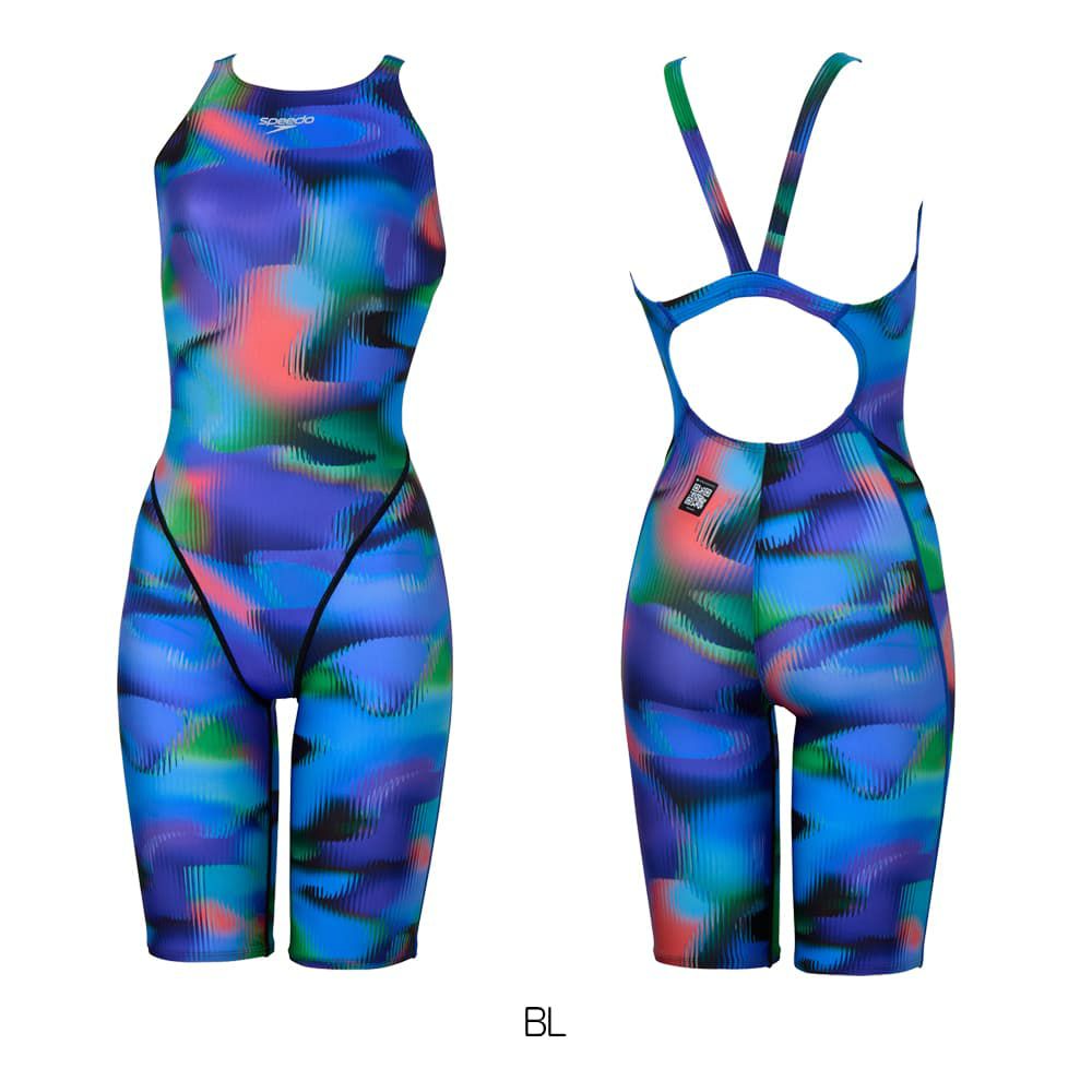 スピードSPEEDO競泳水着レディースWA承認モデルフレックスシグマカイオープンバックニースキン2オールインワンFLEXΣχ2025年秋冬モデルSCW12550Ffinaマークあり