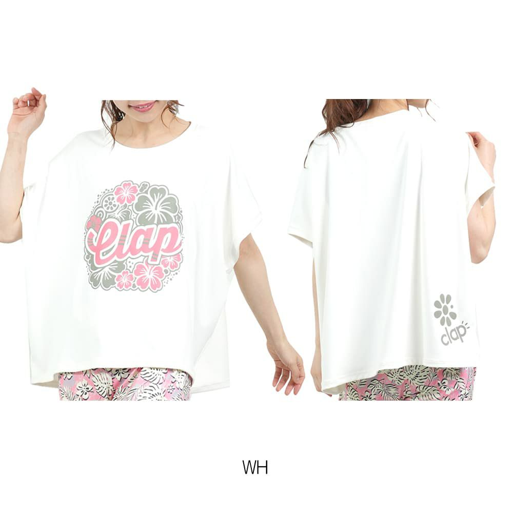 クラップCLAPハイビスカスクラップドルマンエルレディーススポーツアパレルトレーニングフィットネス女性CTS25046