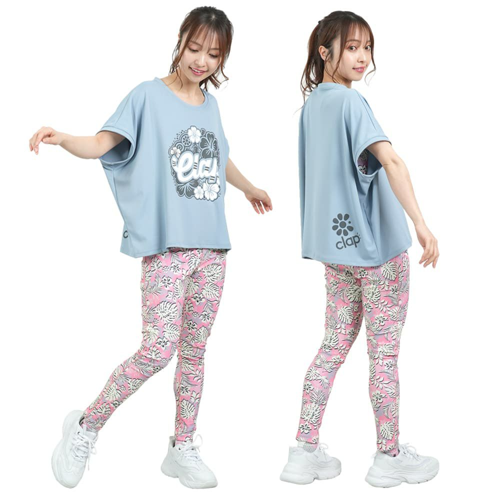 クラップCLAPハイビスカスクラップドルマンエルレディーススポーツアパレルトレーニングフィットネス女性CTS25046