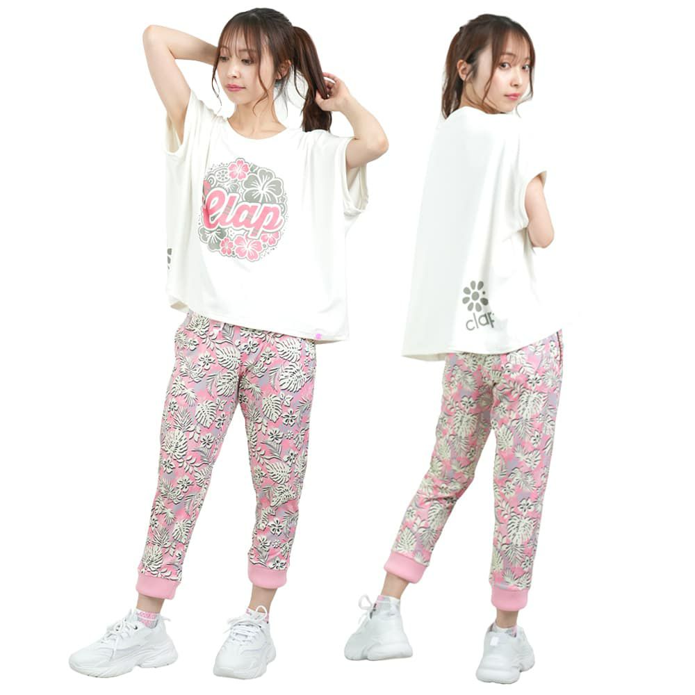 クラップCLAPハイビスカスクラップドルマンエルレディーススポーツアパレルトレーニングフィットネス女性CTS25046