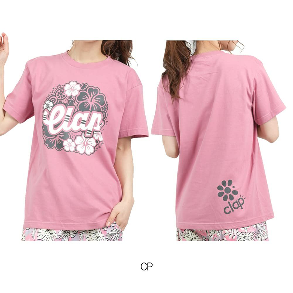 クラップCLAPハイビスカスクラップティーレディーススポーツアパレルトレーニングフィットネス女性CTS25047