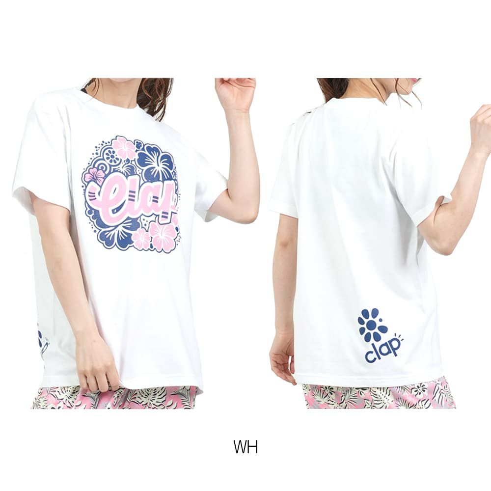 クラップCLAPハイビスカスクラップティーレディーススポーツアパレルトレーニングフィットネス女性CTS25047