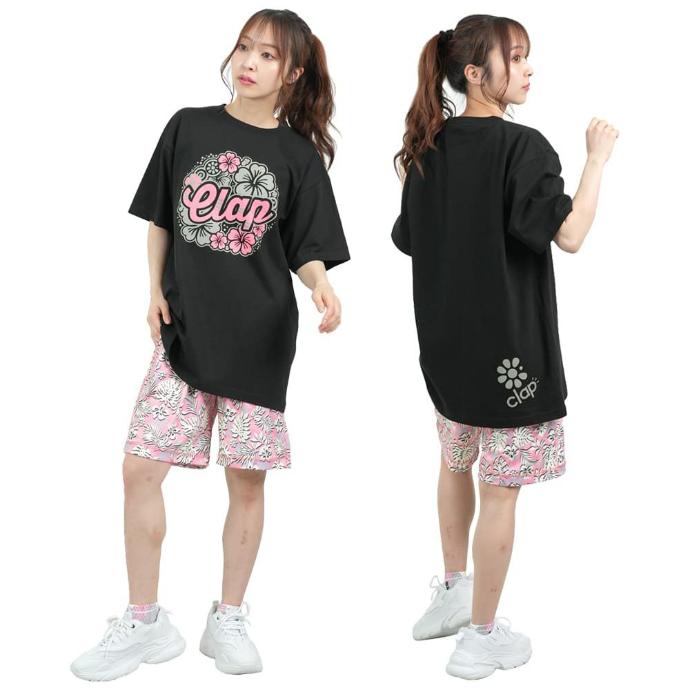 クラップCLAPハイビスカスクラップティーレディーススポーツアパレルトレーニングフィットネス女性CTS25047