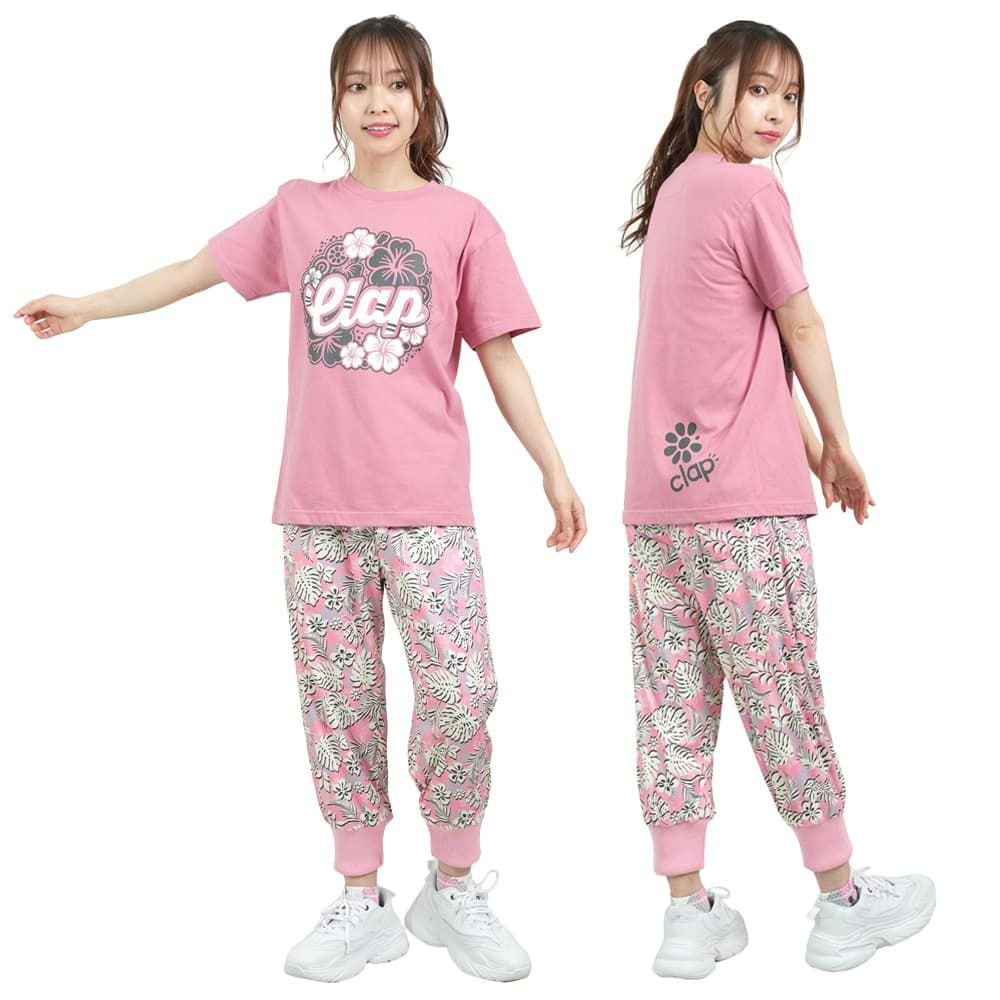 クラップCLAPハイビスカスクラップティーレディーススポーツアパレルトレーニングフィットネス女性CTS25047