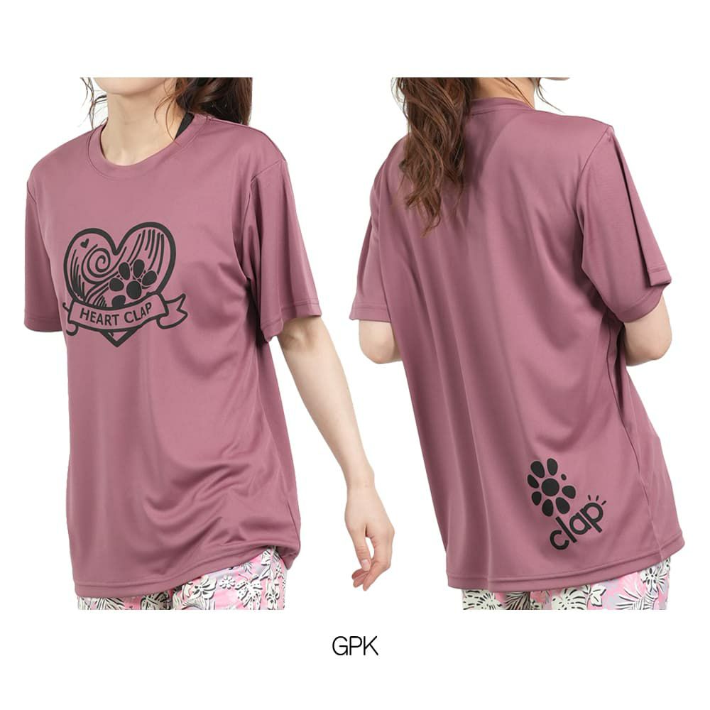 クラップCLAPハートクラップドライティーレディーススポーツアパレルトレーニングフィットネス女性CTS25049