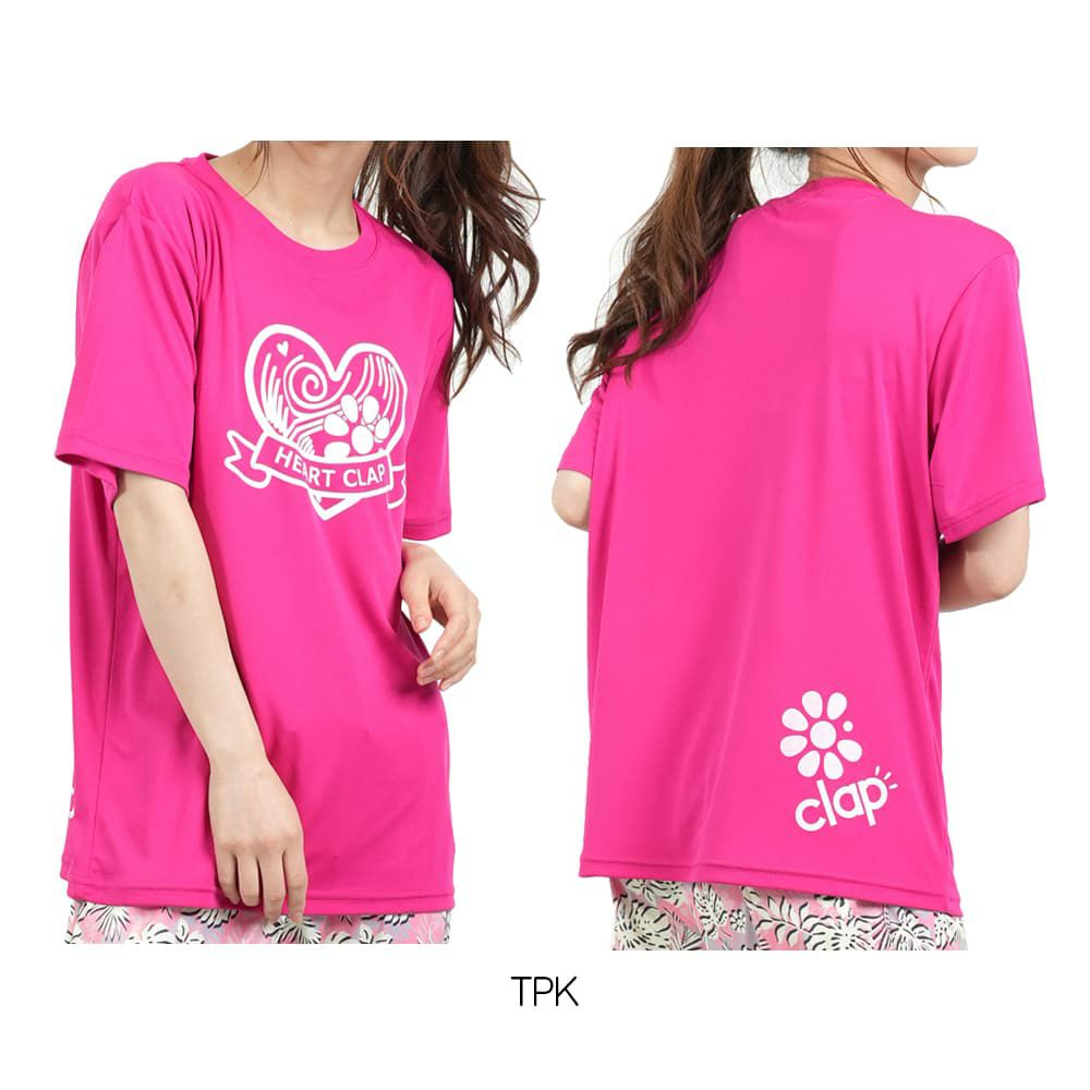 クラップCLAPハートクラップドライティーレディーススポーツアパレルトレーニングフィットネス女性CTS25049