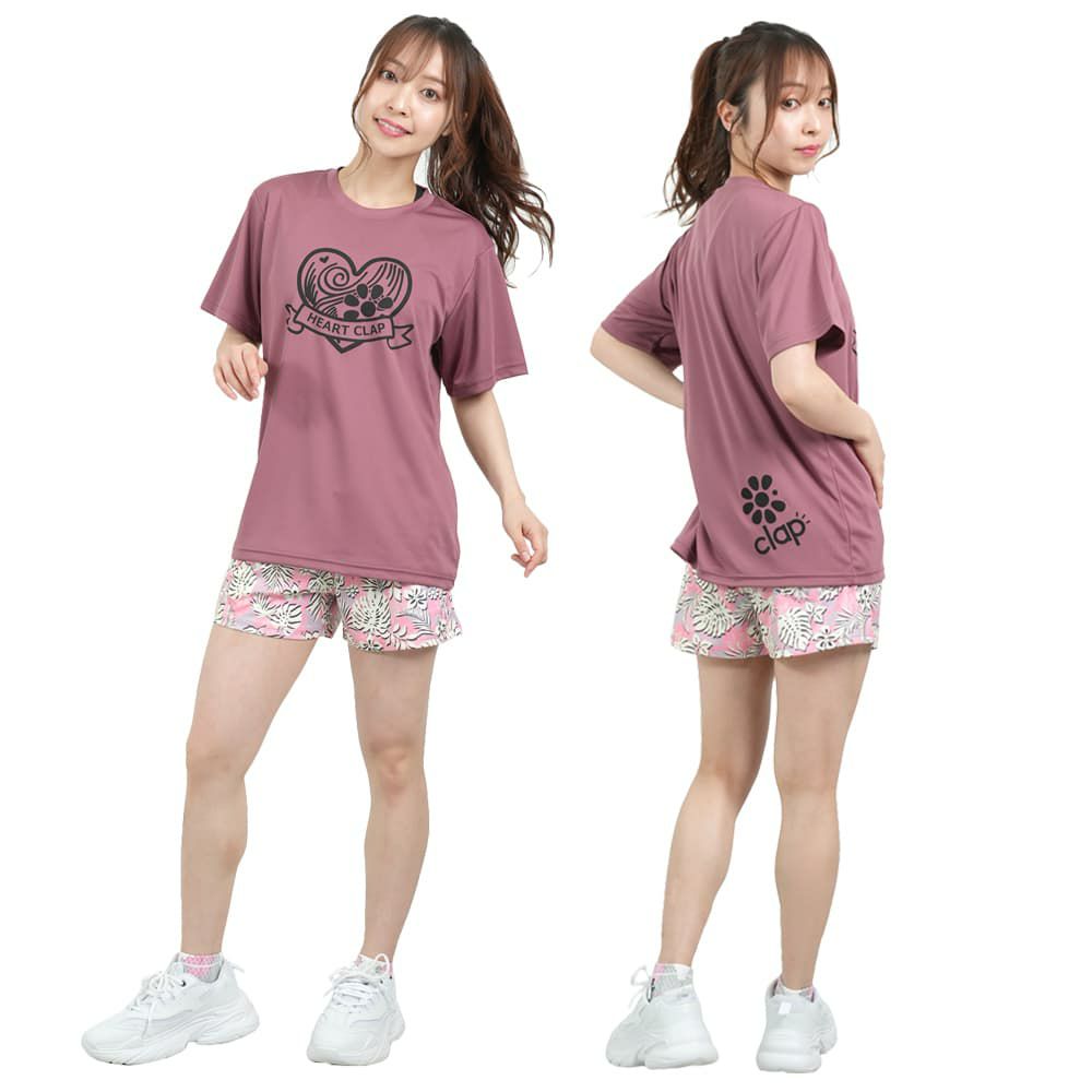 クラップCLAPハートクラップドライティーレディーススポーツアパレルトレーニングフィットネス女性CTS25049