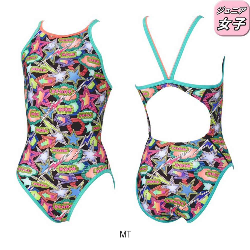 スピードSPEEDO競泳水着練習用水着ジュニア女子スパークリングブーンターンズスーツENDURANCEECO競泳練習水着2025年秋冬モデルSTG02556