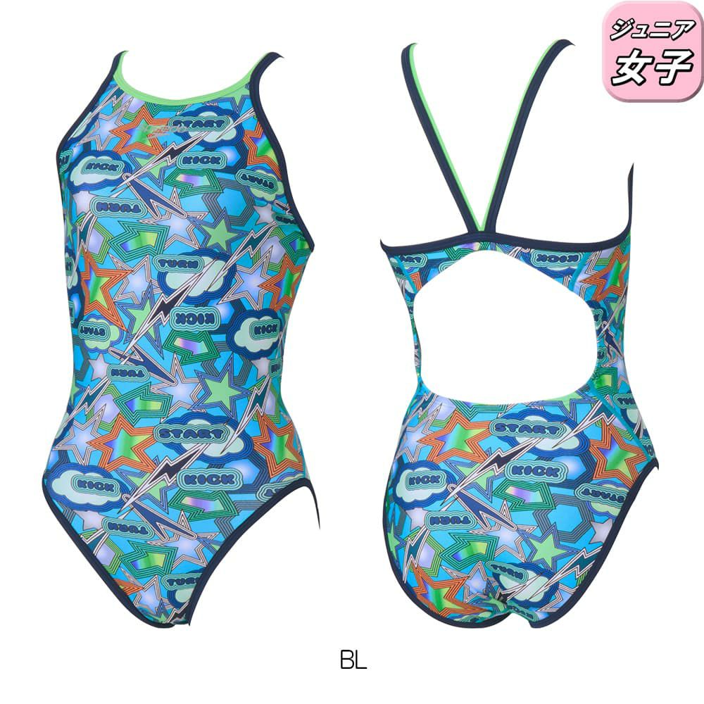スピードSPEEDO競泳水着練習用水着ジュニア女子スパークリングブーンターンズスーツENDURANCEECO競泳練習水着2025年秋冬モデルSTG02556