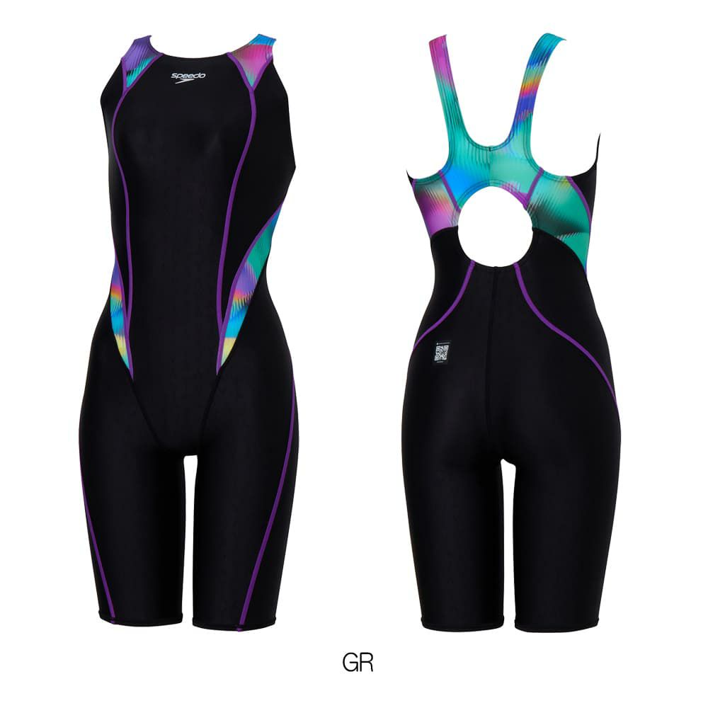 スピードSPEEDO競泳水着レディースWA承認モデルフレックスシグマカイミニオープンバックニースキンオールインワンFLEXΣχ2025年秋冬モデルSCW12552Ffinaマークあり