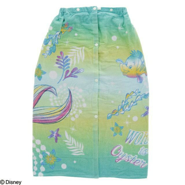 丸眞マルシンマキマキタオル巻きタオル80cm丈リトル・マーメイドシャイニーオーシャンラップタオル水泳小物プールお着替えタオル448160M