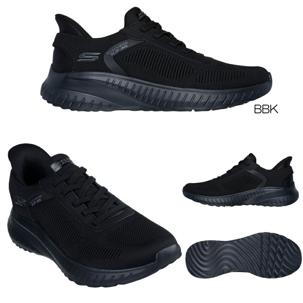 スケッチャーズSKECHERSスリップインズボブススポートスクワッドカオスソリッドステップSlip-insBOBSSPORTSQUADCHAOSSOLIDSTEPメンズユニセックスワイド幅4E相当SKJ118312W