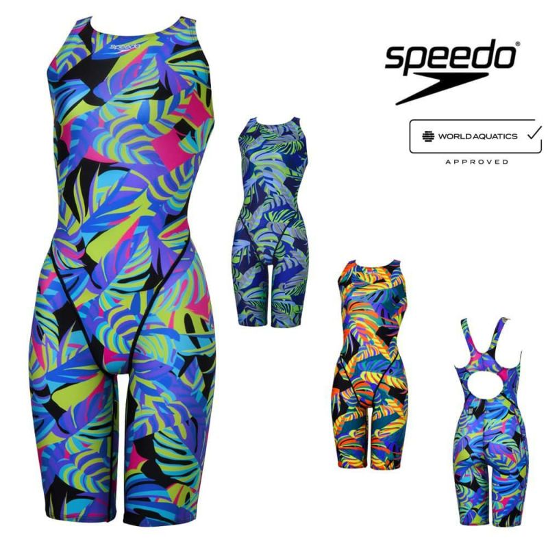 スピードSPEEDO競泳水着レディースWA承認モデルフレックスシグマカイセミオープンバックニースキン3オールインワンFLEXΣχ2025年秋冬モデルSCW12551Ffinaマークあり