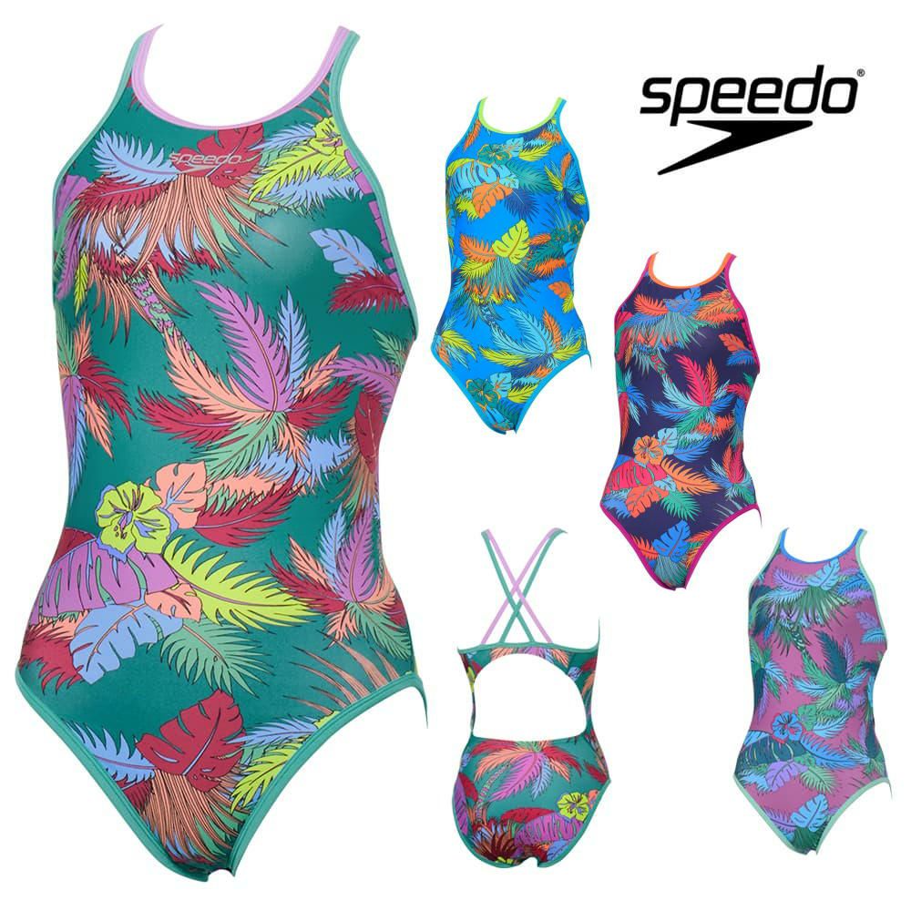 スピードSPEEDO競泳水着練習用水着レディースヴィンテージアロハクローシェイターンズスーツENDURANCEECO競泳練習水着2025年秋冬モデルSTW02554