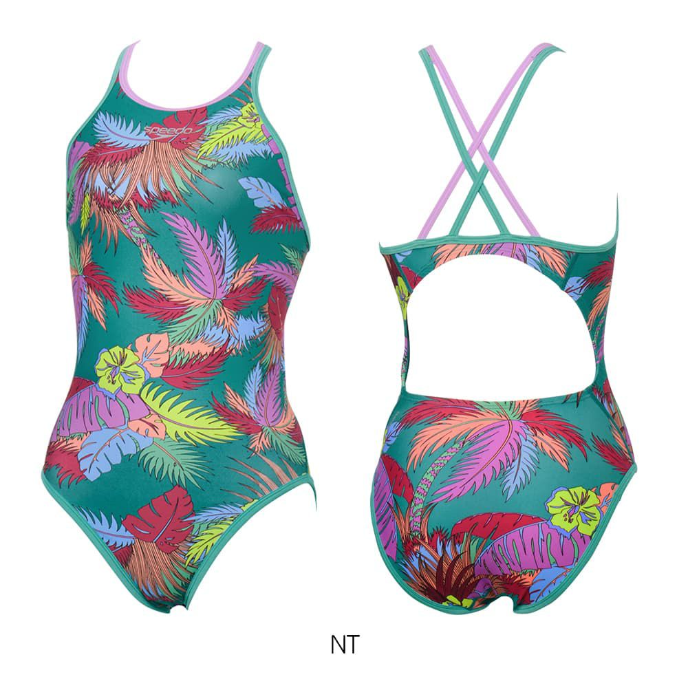 スピードSPEEDO競泳水着練習用水着レディースヴィンテージアロハクローシェイターンズスーツENDURANCEECO競泳練習水着2025年秋冬モデルSTW02554