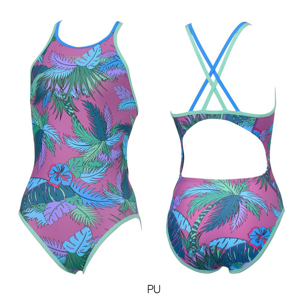 スピードSPEEDO競泳水着練習用水着レディースヴィンテージアロハクローシェイターンズスーツENDURANCEECO競泳練習水着2025年秋冬モデルSTW02554