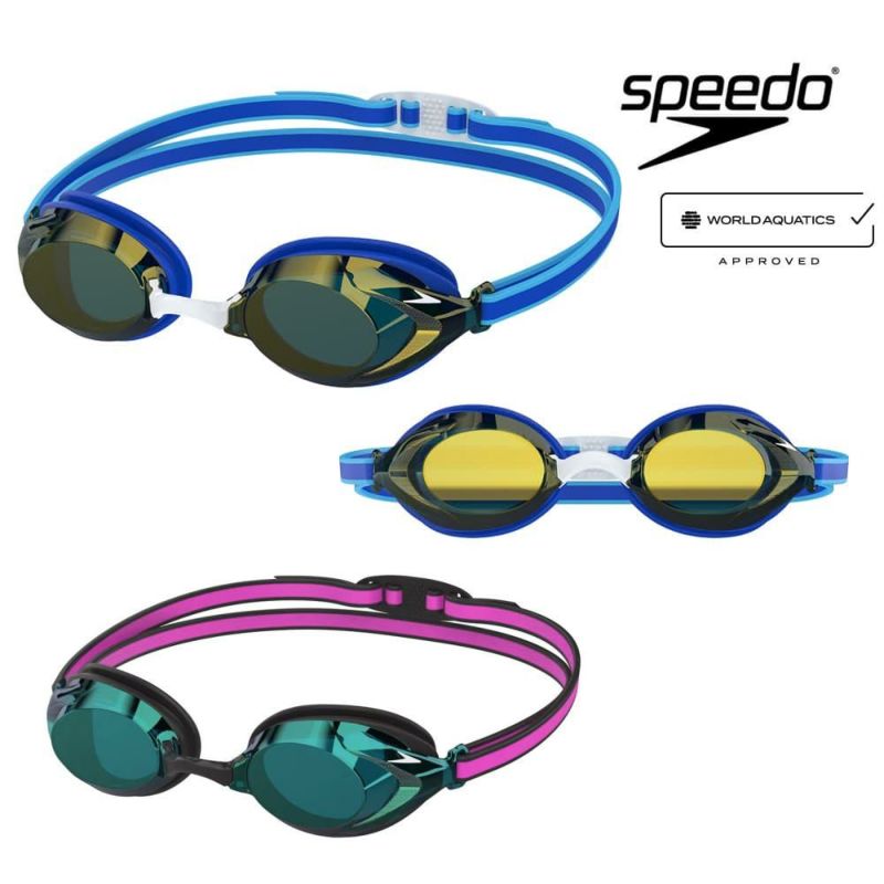 スピードSPEEDO水泳レーシングゴーグルジュニアヴァンクイッシャー3.0ミラーレンズノンクッションタイプANTI-FOGくもり止めWA承認モデル競泳2025年秋冬モデルSEB02551fina承認