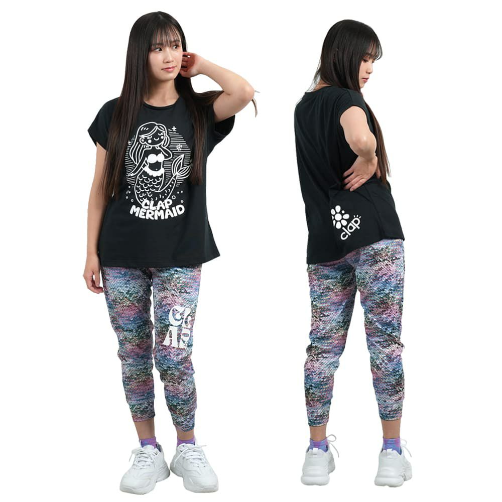 クラップCLAPマーメイドクロップドパンツレディーススポーツアパレルトレーニングフィットネス女性CE25020