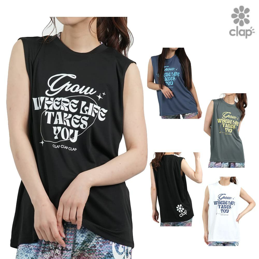 クラップCLAPグローイングクラップドライタンクレディーススポーツアパレルトレーニングフィットネス女性CTS25056