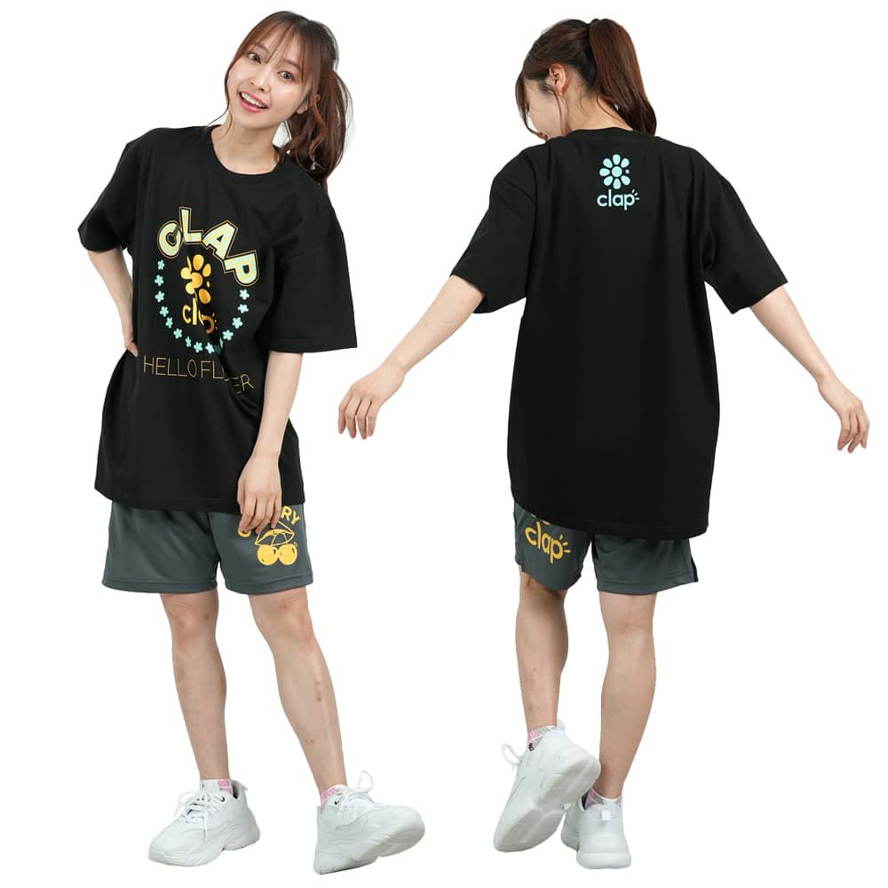 クラップCLAPクラップフラワーティーレディーススポーツアパレルトレーニングフィットネス女性CTS25059