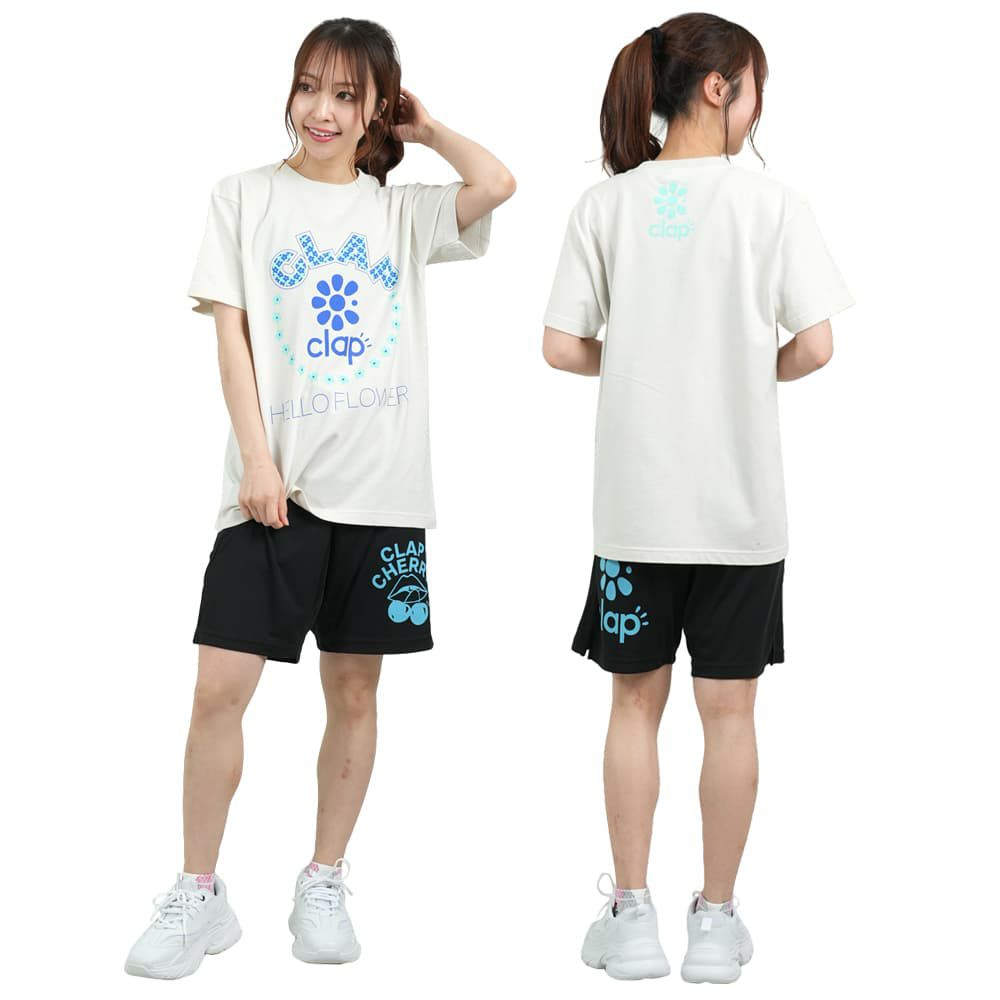 クラップCLAPクラップフラワーティーレディーススポーツアパレルトレーニングフィットネス女性CTS25059