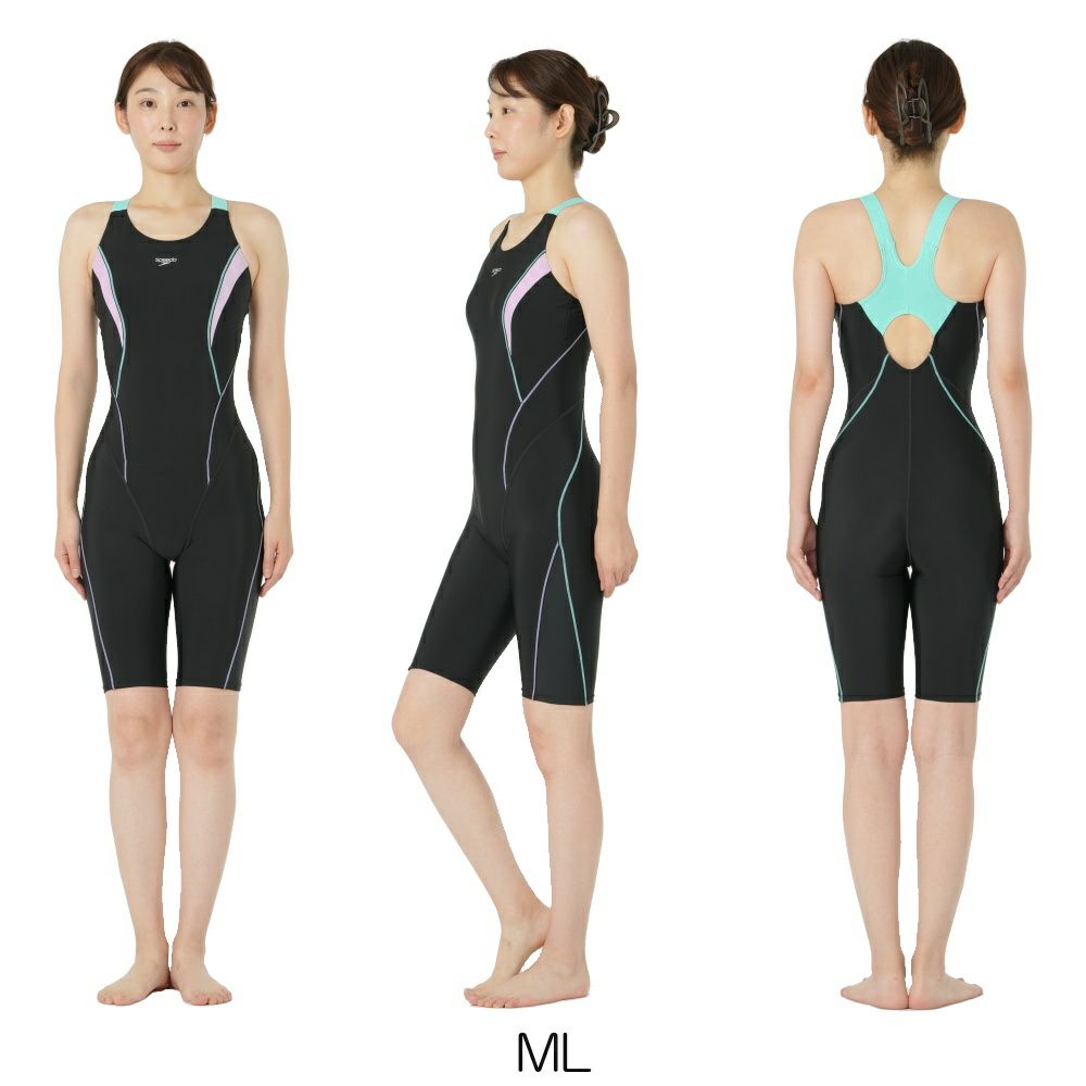 スピードSPEEDOフィットネス水着レディースフィールアップルースンニースキンオールインワンUltraStretch0パッド付き2025年秋冬モデルSFW12560
