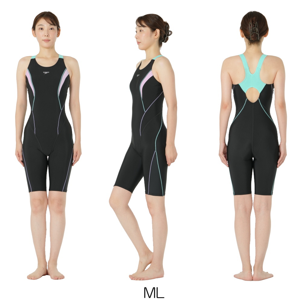 スピードSPEEDOフィットネス水着レディースフィールアップルースンニースキンオールインワンUltraStretch0パッド付き2025年秋冬モデルSFW12560