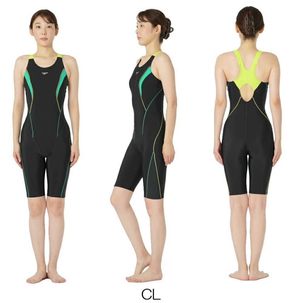 スピードSPEEDOフィットネス水着レディースフィールアップルースンニースキンオールインワンUltraStretch0パッド付き2025年秋冬モデルSFW12560
