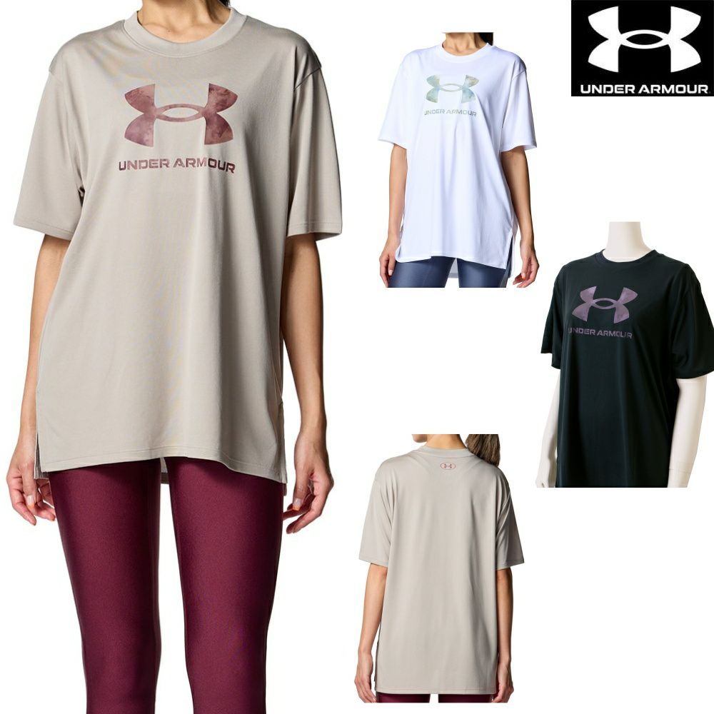 アンダーアーマーUNDERARMOURUAテックオーバーサイズドビッグロゴTシャツレディース女性スポーツアパレルトレーニングU6007702