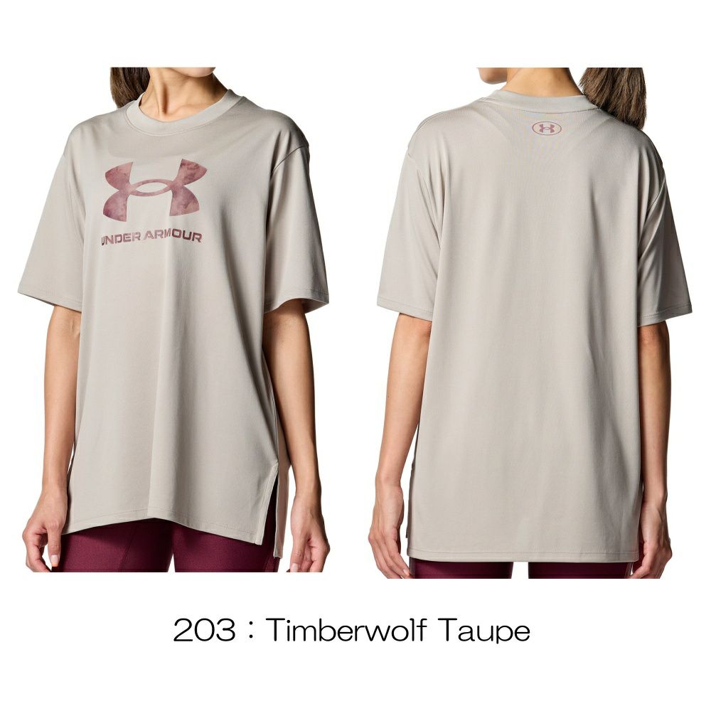 アンダーアーマーUNDERARMOURUAテックオーバーサイズドビッグロゴTシャツレディース女性スポーツアパレルトレーニングU6007702