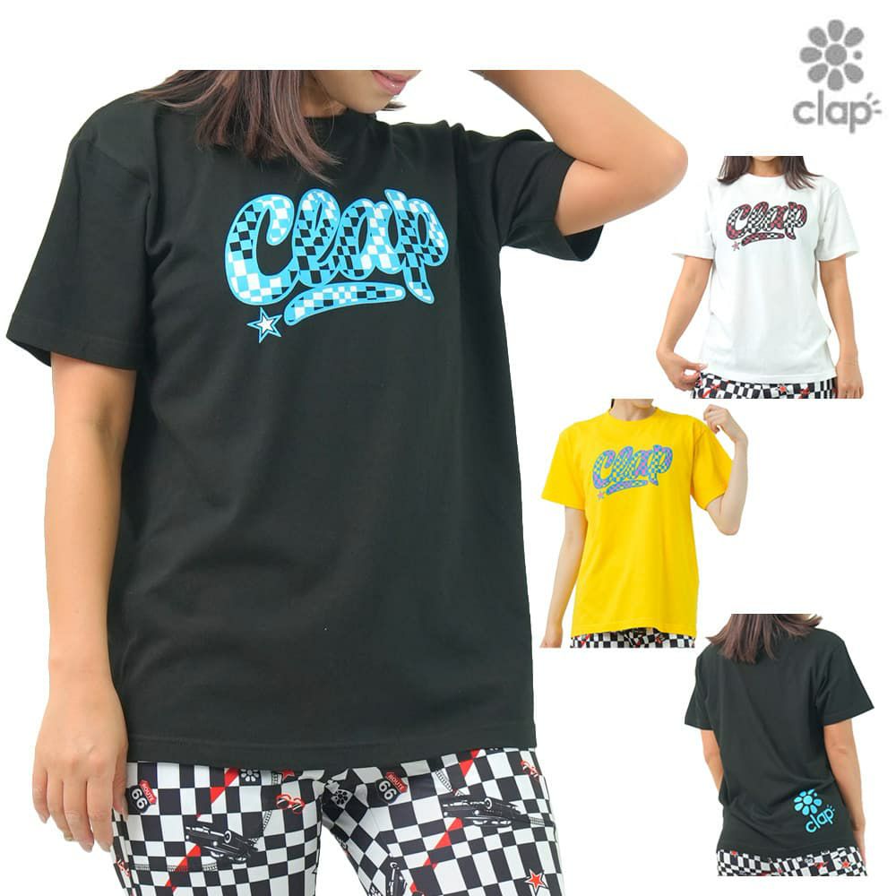 クラップCLAPチェッカークラップティーレディーススポーツアパレルトレーニングフィットネス女性CTS25064