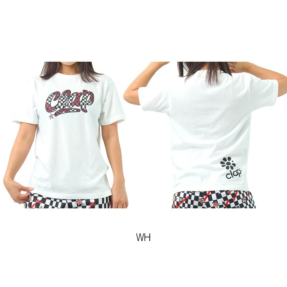 クラップCLAPチェッカークラップティーレディーススポーツアパレルトレーニングフィットネス女性CTS25064