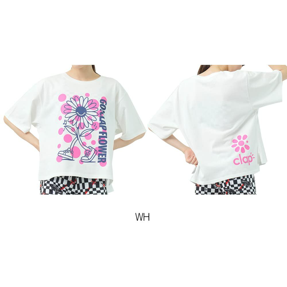 クラップCLAPクラップフラワービッグティーレディーススポーツアパレルトレーニングフィットネス女性CTS25067