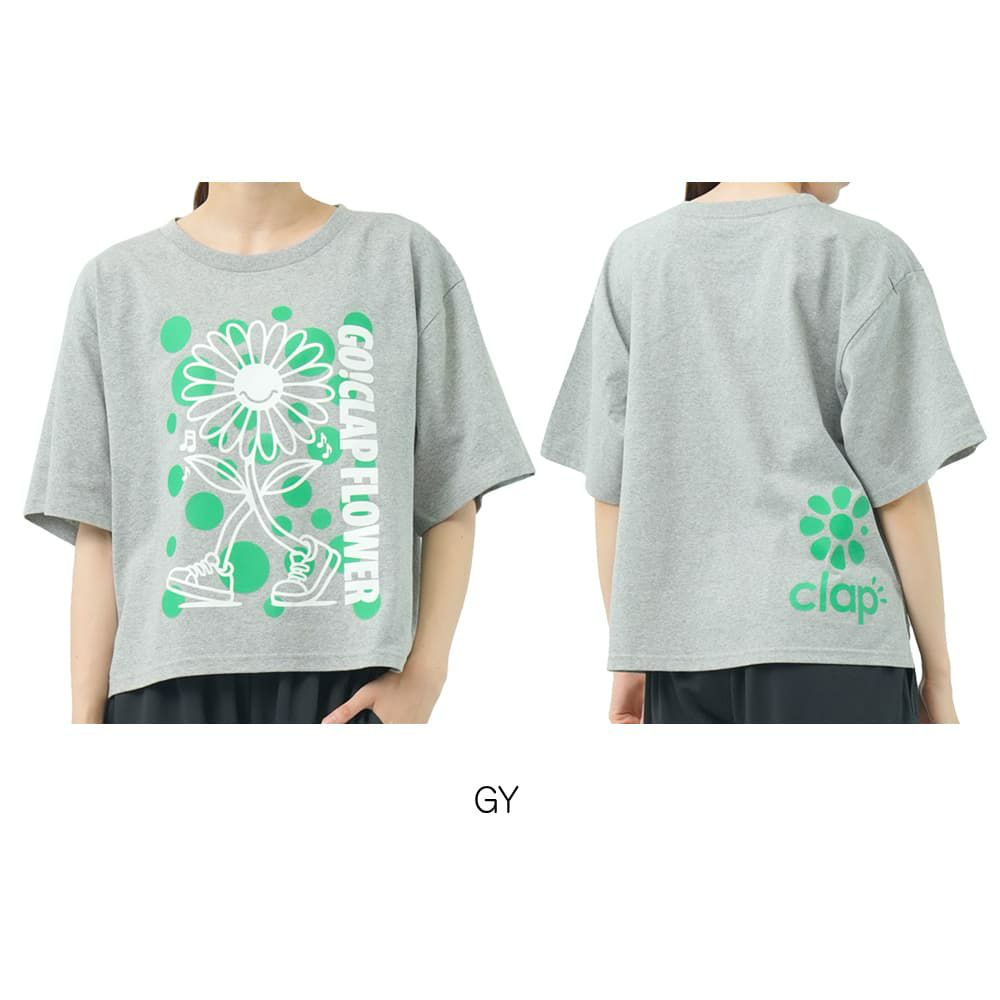 クラップCLAPクラップフラワービッグティーレディーススポーツアパレルトレーニングフィットネス女性CTS25067