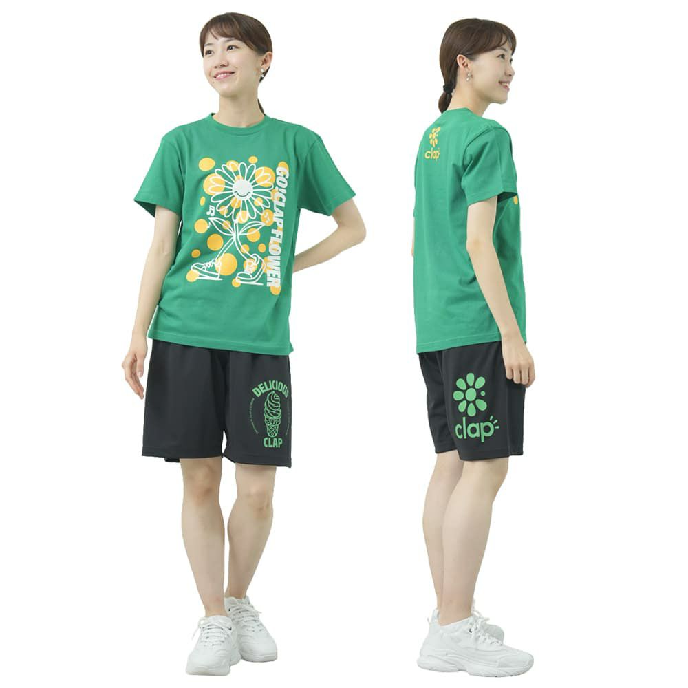 クラップCLAPクラップフラワーティーレディーススポーツアパレルトレーニングフィットネス女性CTS25068