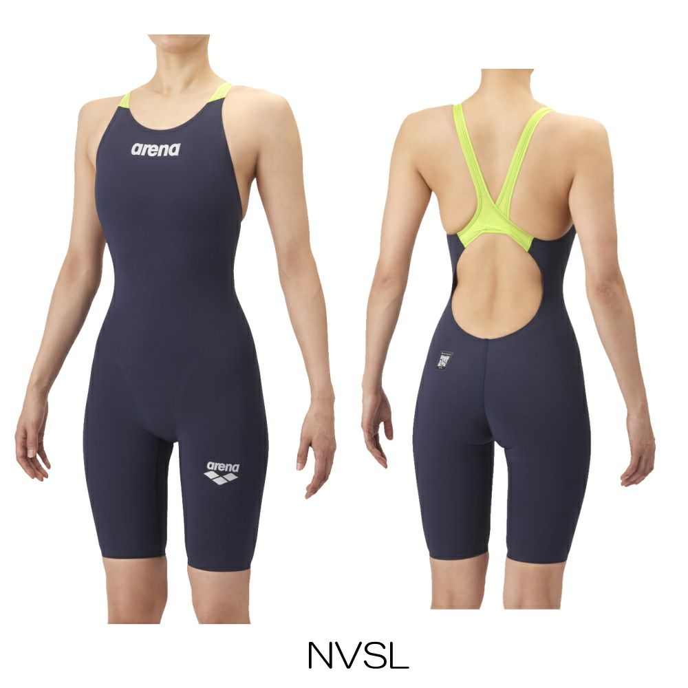 アリーナARENA競泳水着レディースWA承認モデルレーシングワンピーススパッツオープンバックハーフレッグオールインワンAQUAFORCEFUSION-ONEfinaマークあり2026年春夏モデルAS6SRC10L
