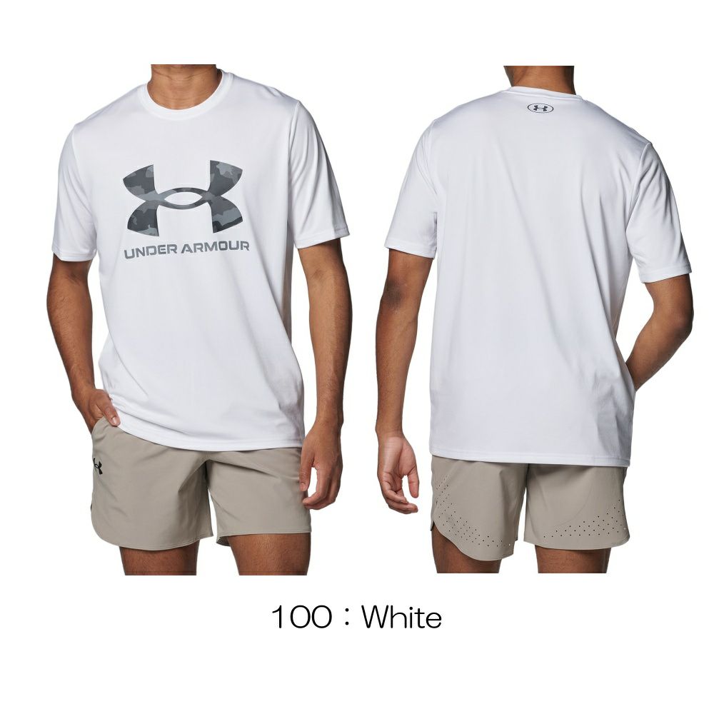 アンダーアーマーUNDERARMOURUAテックカモビッグロゴショートスリーブTシャツメンズスポーツアパレルトレーニングU1384797