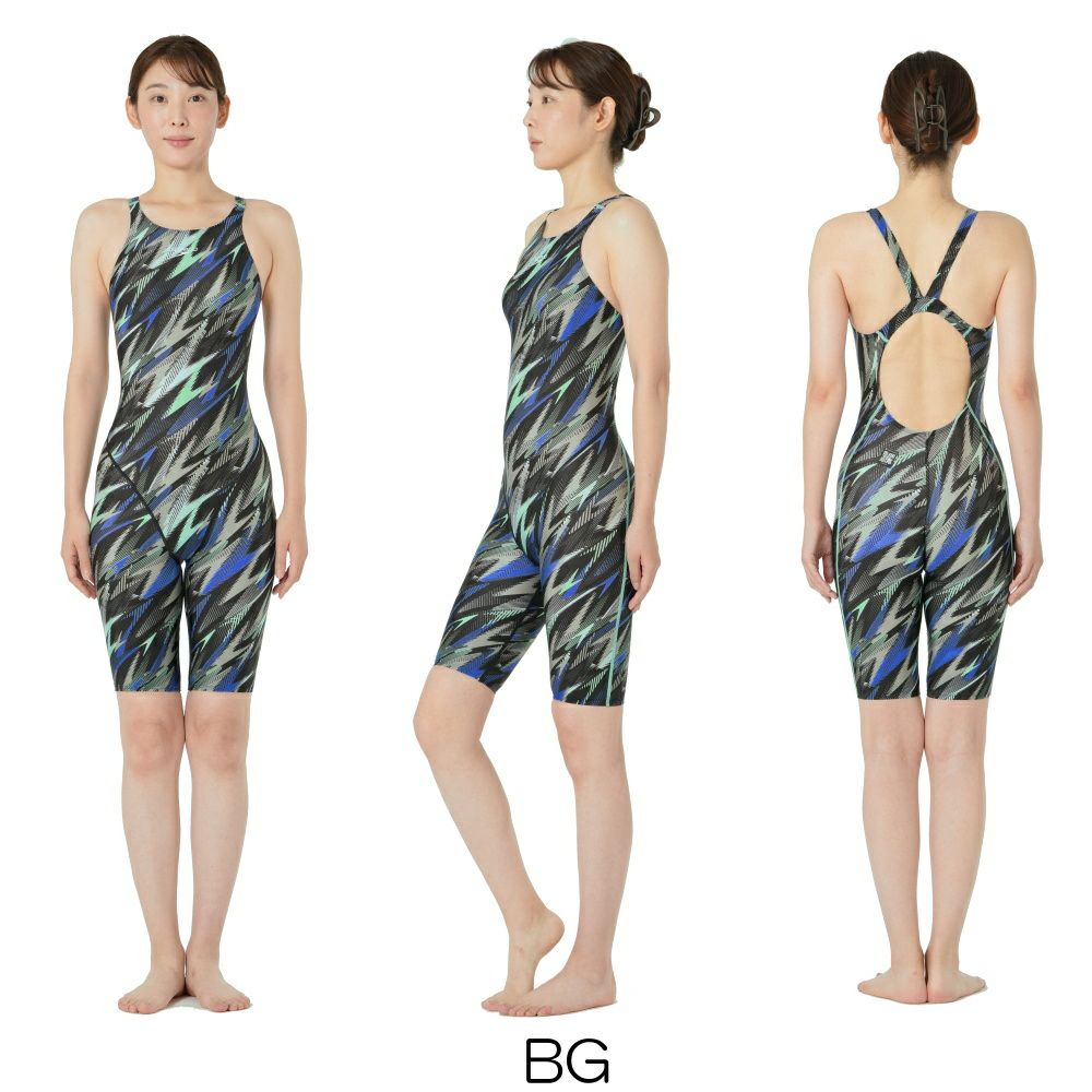 スピードSPEEDO競泳水着レディースWA承認モデルフレックスシグマカイオープンバックニースキン2 オールインワン別注モデルFLEXΣχSCW12590FZfinaマークあり