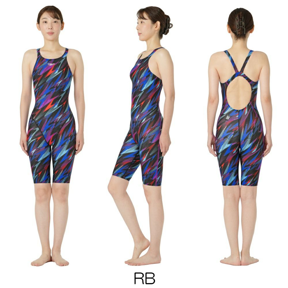 スピードSPEEDO競泳水着レディースWA承認モデルフレックスシグマカイオープンバックニースキン2 オールインワン別注モデルFLEXΣχSCW12590FZfinaマークあり