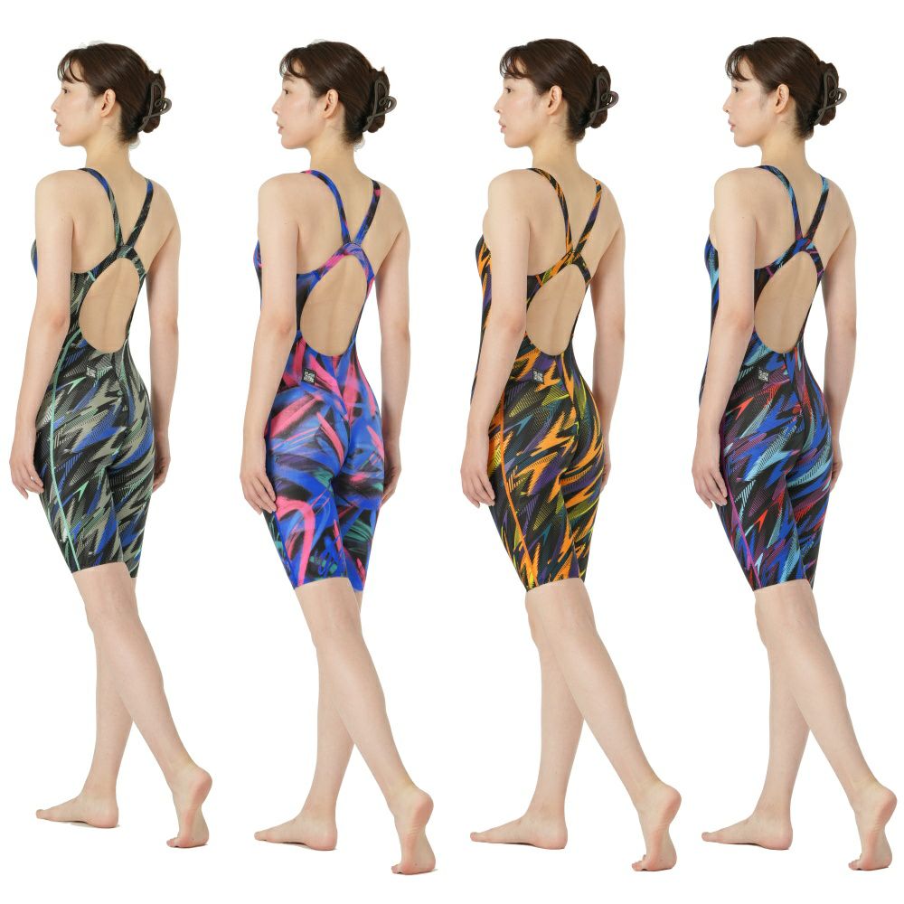 スピードSPEEDO競泳水着レディースWA承認モデルフレックスシグマカイオープンバックニースキン2 オールインワン別注モデルFLEXΣχSCW12590FZfinaマークあり