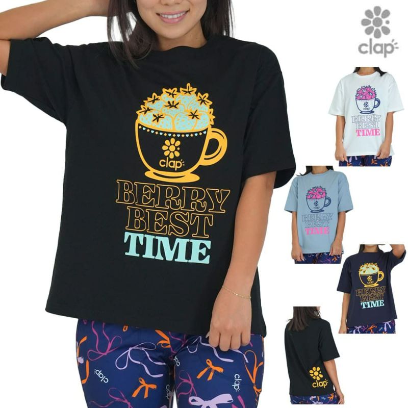 クラップCLAPクラップストロベリービッグティーレディーススポーツアパレルトレーニングフィットネス女性CTS25073