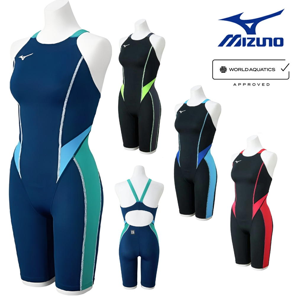ミズノMIZUNO競泳水着レディースWA承認モデルGX・SONICSTREAMハーフスーツレースオープンバックオールインワン2025年秋冬モデルN2MGC725finaマークあり