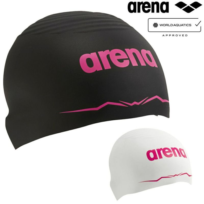 アリーナARENA水泳アクアフォースウェーブキャップレーシングシリコーンキャップソフトタイプWA承認モデルFINA承認競泳大会シリコンスイムキャップ水泳小物AS6SSC00UB