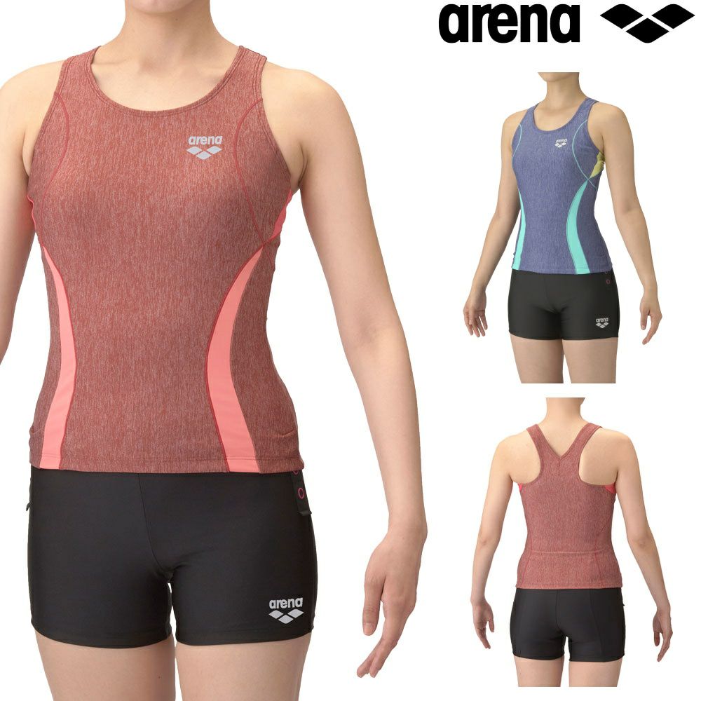 アリーナARENAフィットネス水着レディースフィットネスセパレーツYバックショートレッグ差し込みパッドパッド付きモク2WayAS5SWF40L