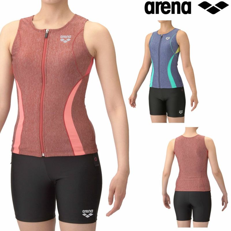 アリーナARENAフィットネス水着レディースフィットネスセパレーツカバーバックミドルレッグ差し込みパッドパッド付きモク2WayAS5SWF42L