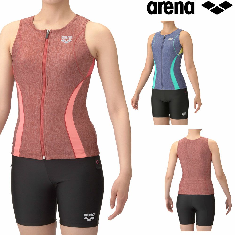 アリーナARENAフィットネス水着レディースフィットネスセパレーツカバーバックミドルレッグ差し込みパッドパッド付きモク2WayAS5SWF42L