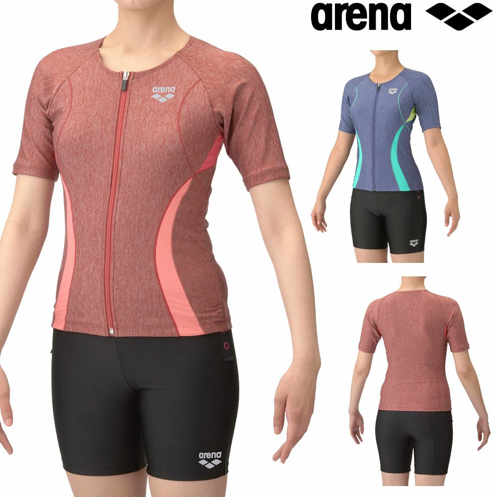 アリーナARENAフィットネス水着レディースフィットネスセパレーツカバーバックミドルレッグ差し込みパッドパッド付きモク2WayAS5SWF43L