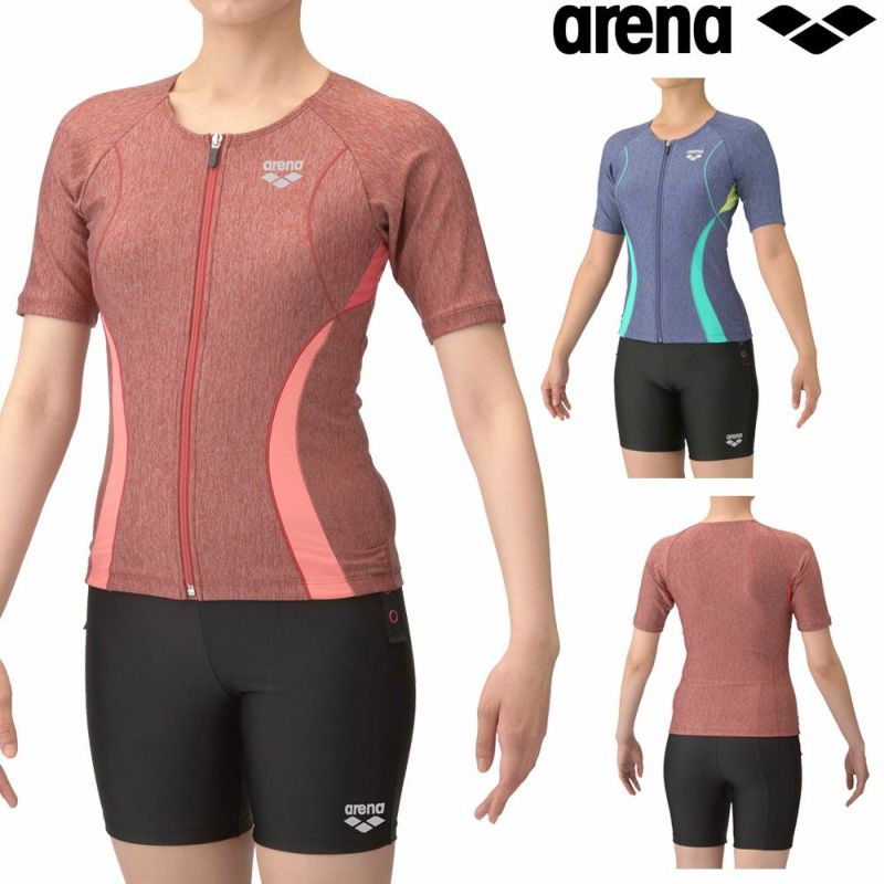 アリーナARENAフィットネス水着レディースフィットネスセパレーツカバーバックミドルレッグ差し込みパッドパッド付きモク2WayAS5SWF44L