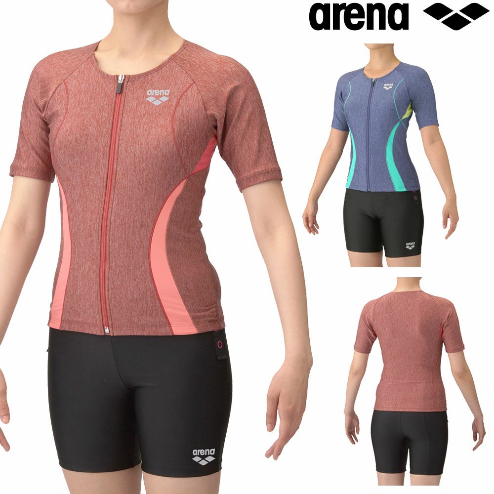 アリーナARENAフィットネス水着レディースフィットネスセパレーツカバーバックミドルレッグ差し込みパッドパッド付きモク2WayAS5SWF44L