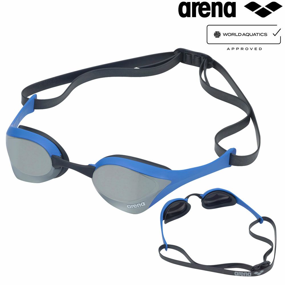 アリーナARENA水泳レーシングゴーグルコブラウルトラミラーレンズクッション付きWA承認モデル競泳AS5SGG02UFINA承認